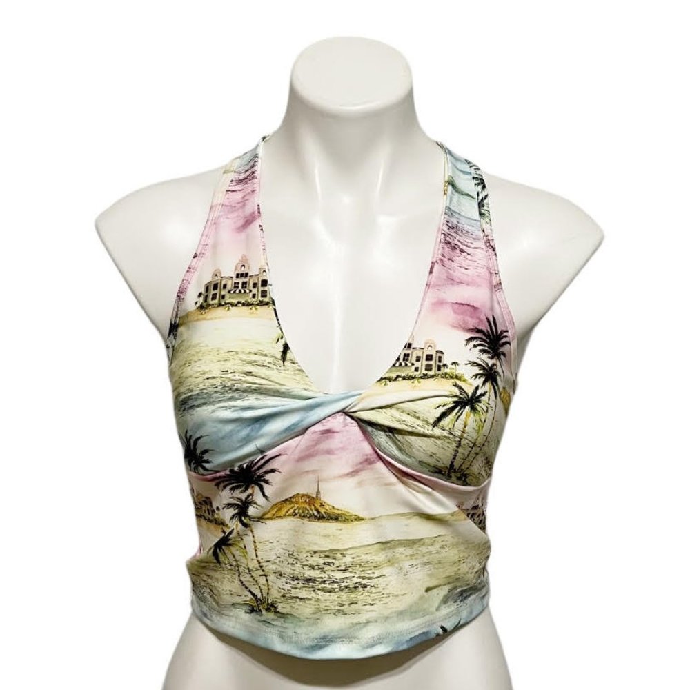Wildfox Medium Gia Hotel Cali Cropped Racerback Athletic Tank in Hotel H… - Picture 2 of 6